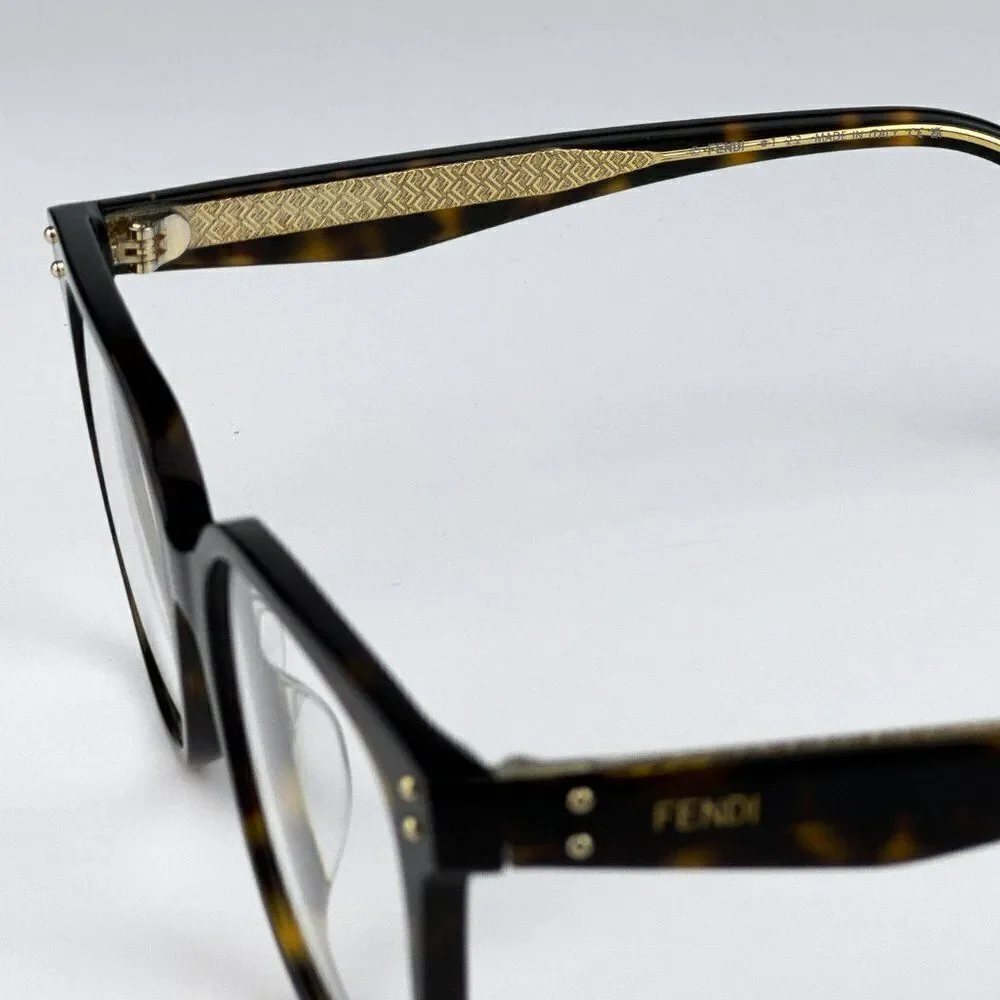NEW Fendi FE50004I 052 Havana Square Women Eyeglasses FE 50004I